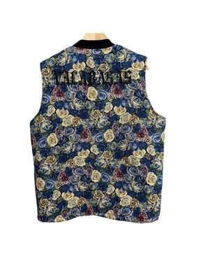 Valabasas Floral Tapestry Zip Front‎ Vest Size Large Streetwear